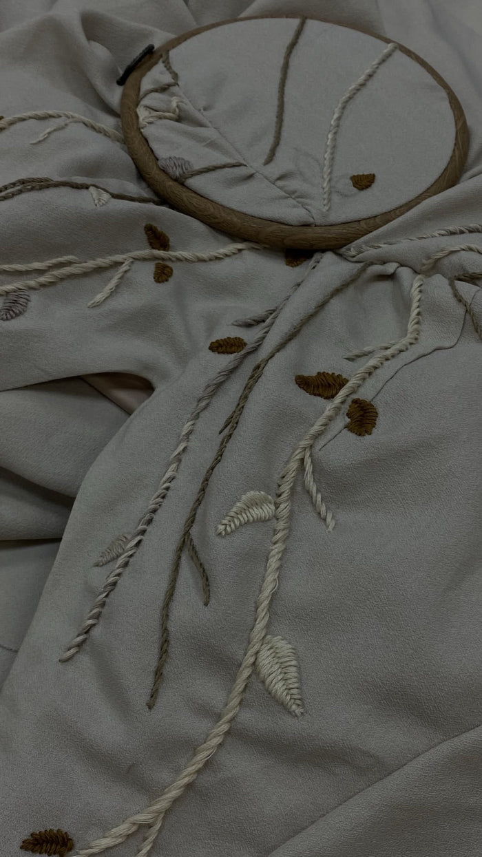 Botanical Thread Embroidery on a Wedding Dress: Design and Placement