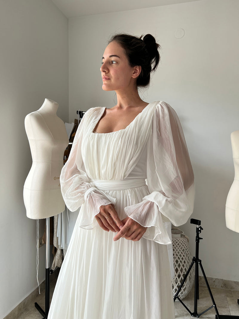 Robe de mariée Nymph en tulle beige