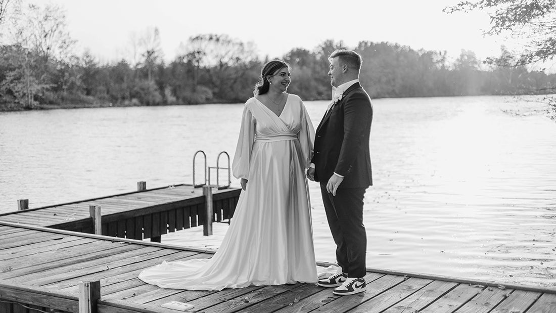 Amy's Timeless Elegance: A Dream Wedding in the Perfect Satin Gown