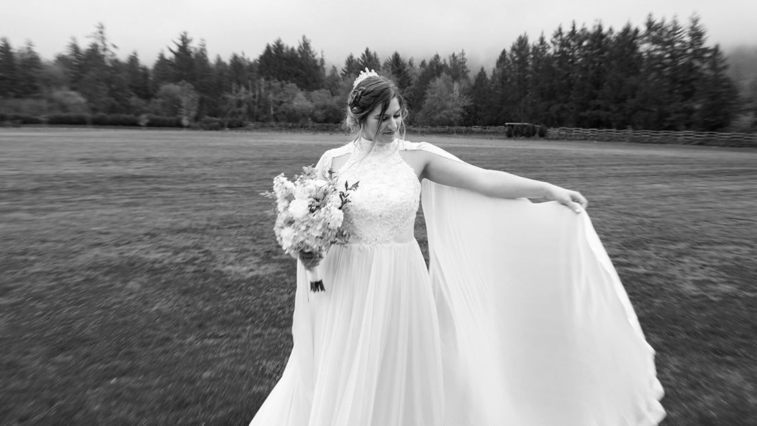 Ethereal Elegance: Meg's Custom Elven-Inspired Wedding Gown