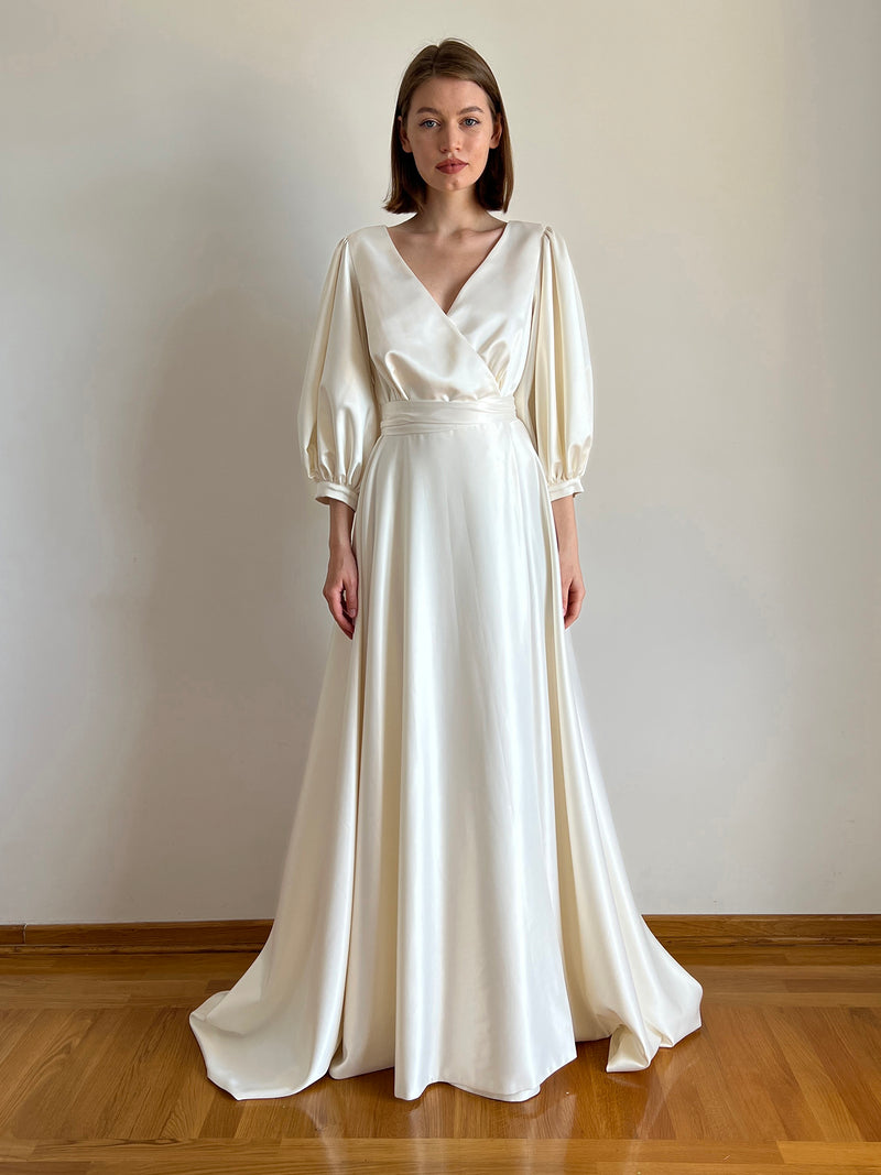Robe de mariée modeste dos fermé