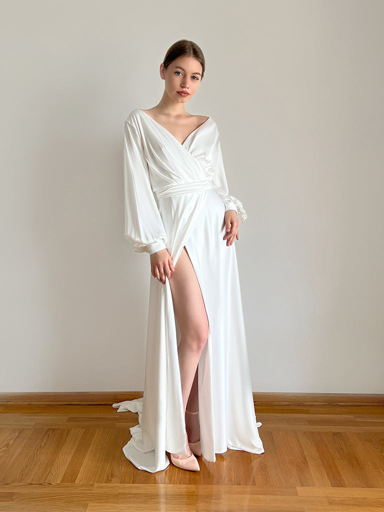Wrap wedding dress made to measure — Lutien Bridal