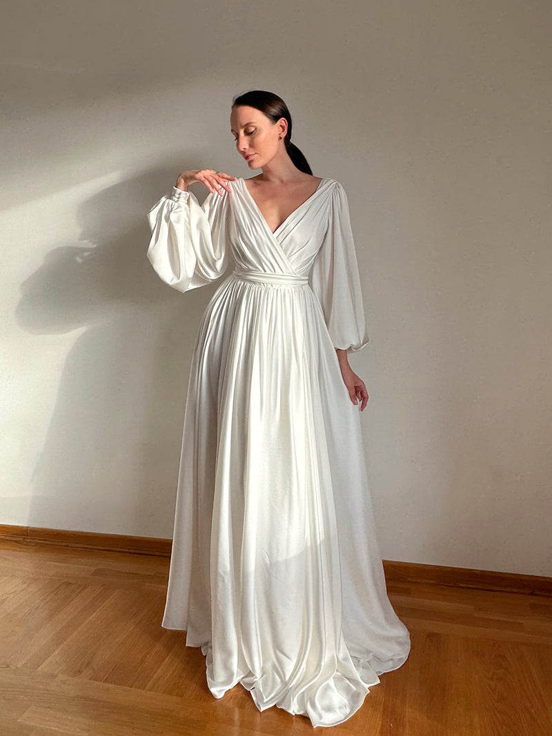 Robe de mariée modeste dos fermé