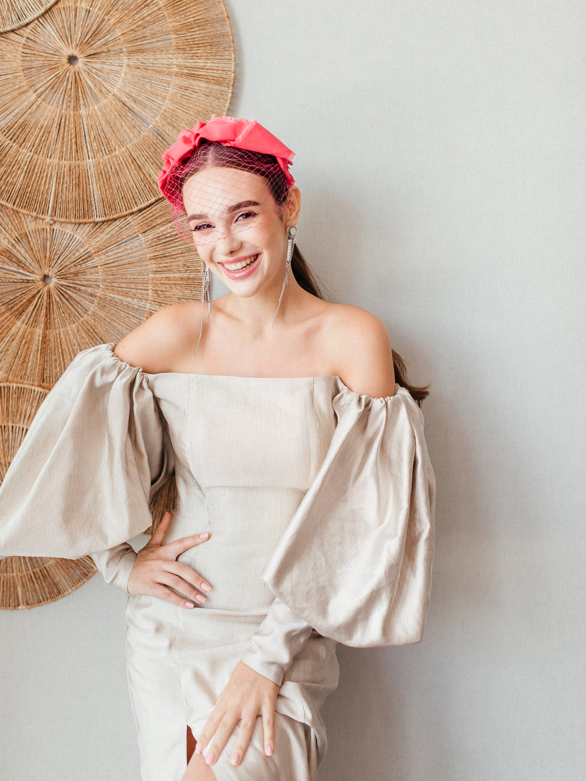 Jacquard wedding dress with balloon sleeves — Lutien Bridal