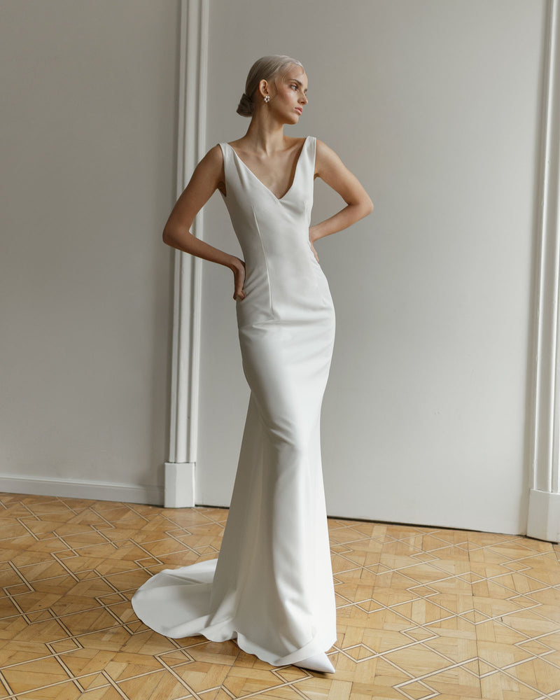 Robe de mariée modeste dos fermé