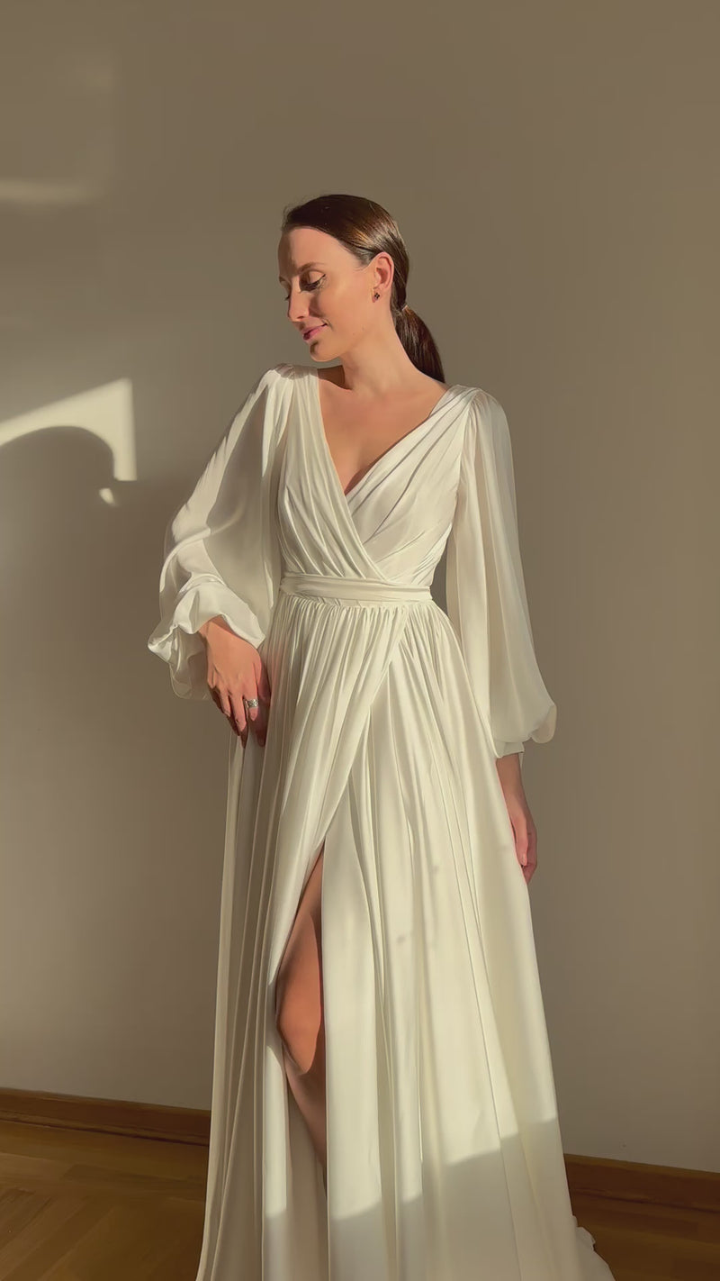 Samantha Maxi Silk Wrap Wedding Dress