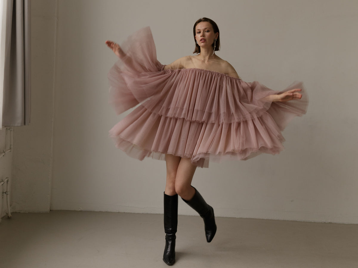 Short tulle wedding dress made to measure — Lutien Bridal